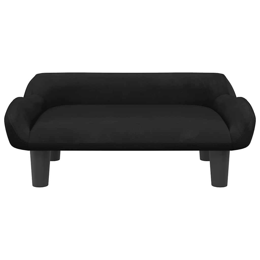 vidaXL Legowisko dla psa, czarne, 70x40x24 cm, aksamitne