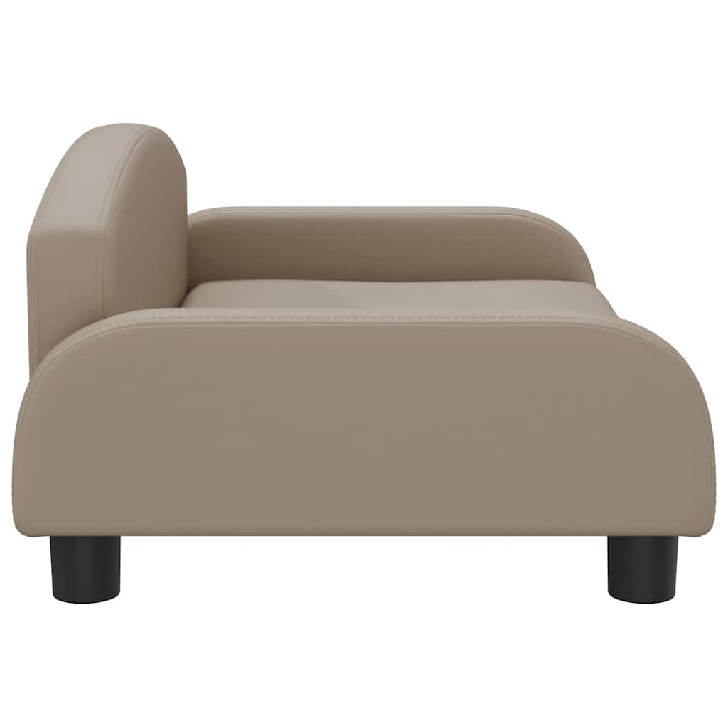 vidaXL Legowisko dla psa, cappuccino, 70x45x30 cm, sztuczna skóra