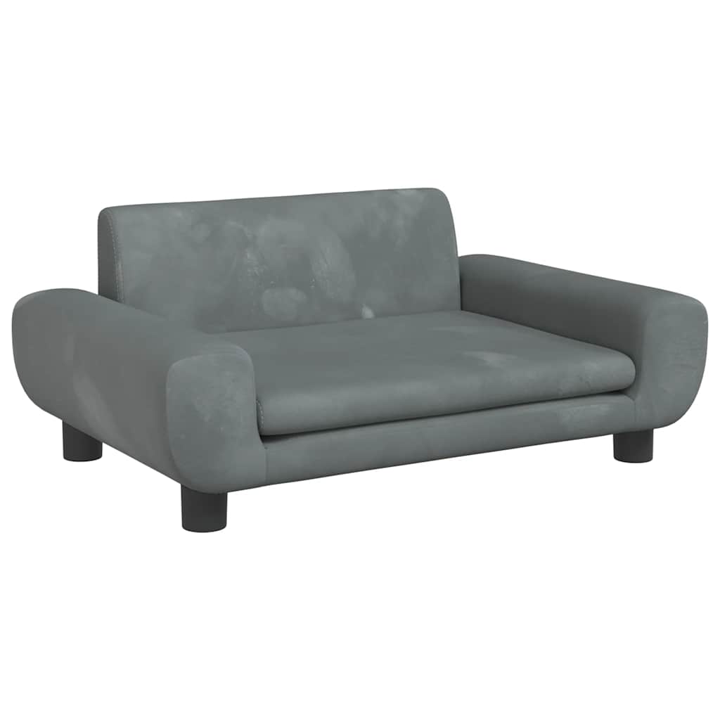 vidaXL Legowisko dla psa, ciemnoszare, 70x45x33 cm, aksamitne