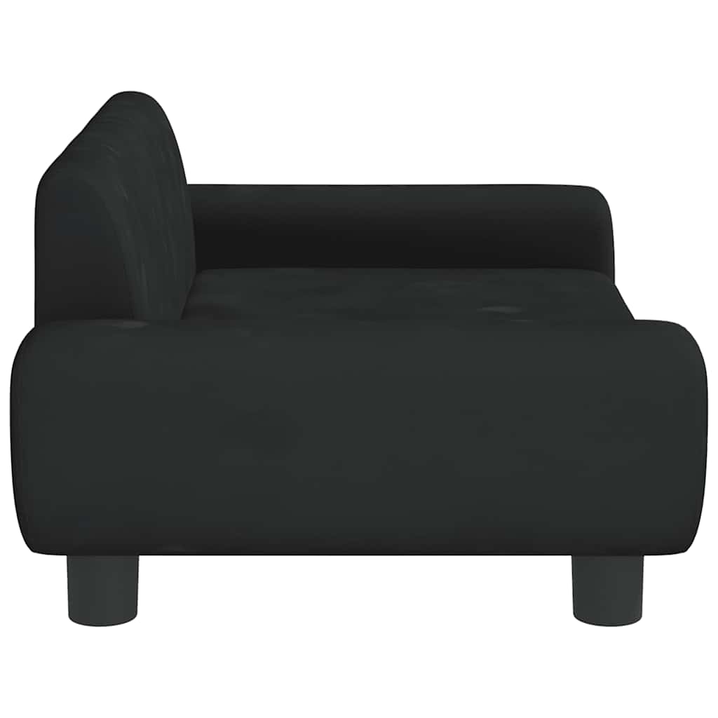 vidaXL Legowisko dla psa, czarne, 70x45x33 cm, aksamitne