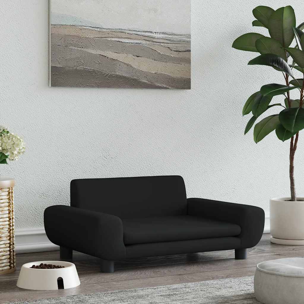 vidaXL Legowisko dla psa, czarne, 70x45x33 cm, aksamitne