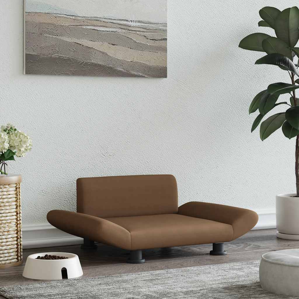 vidaXL Legowisko dla psa, brązowe, 70x45x28 cm, obite tkaniną