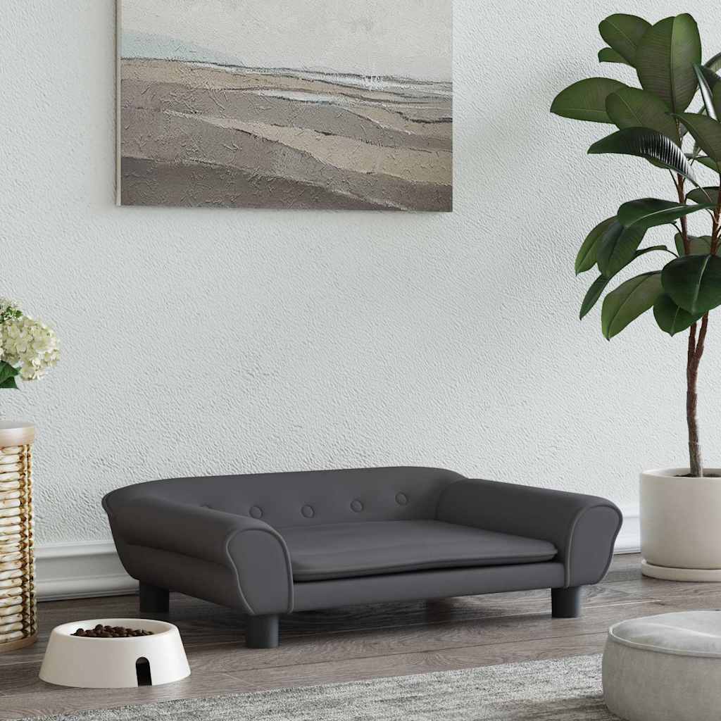 vidaXL Legowisko dla psa, ciemnoszare, 70x48x22 cm, aksamitne