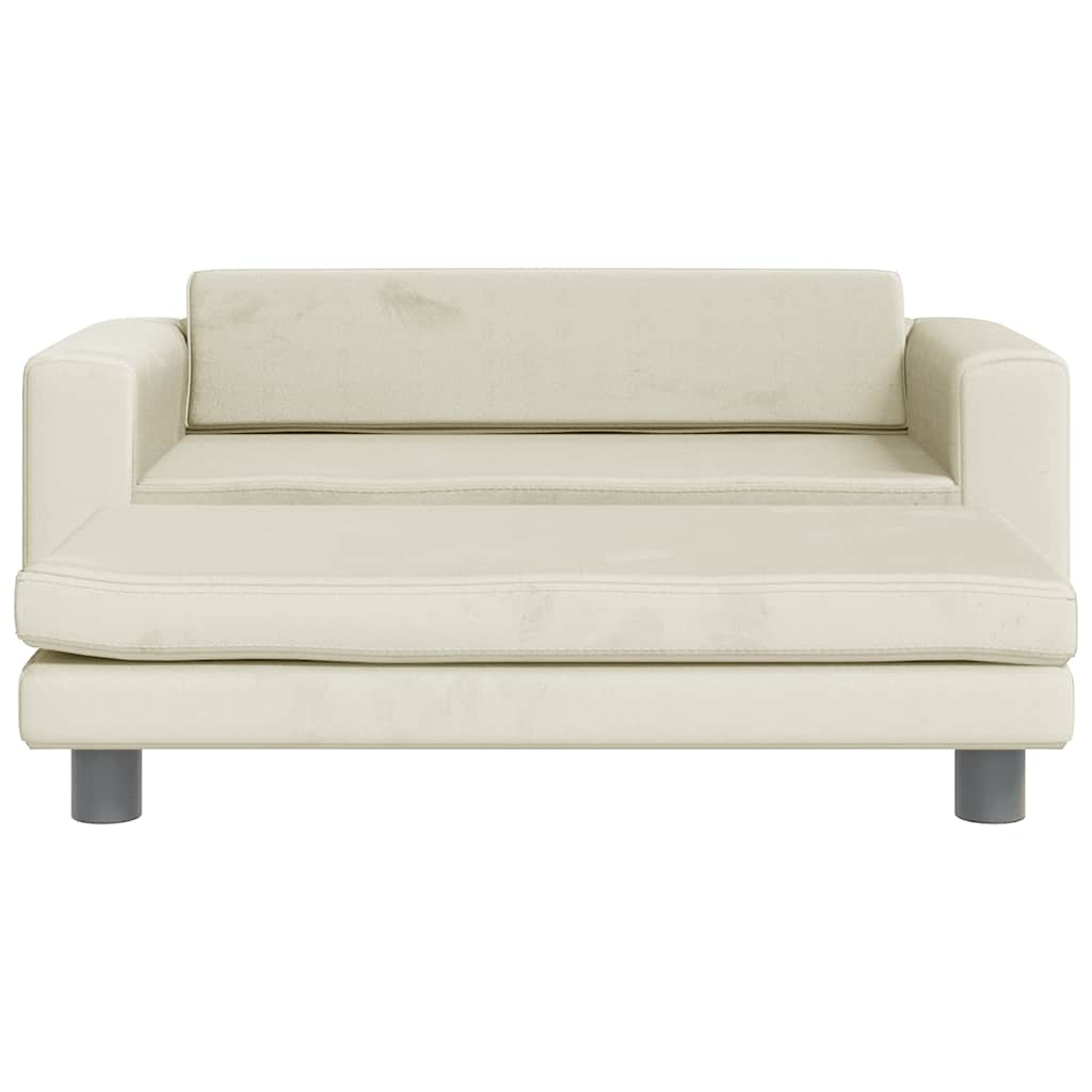 vidaXL Legowisko dla psa z dostawką, kremowe, 100x50x30 cm, aksamit