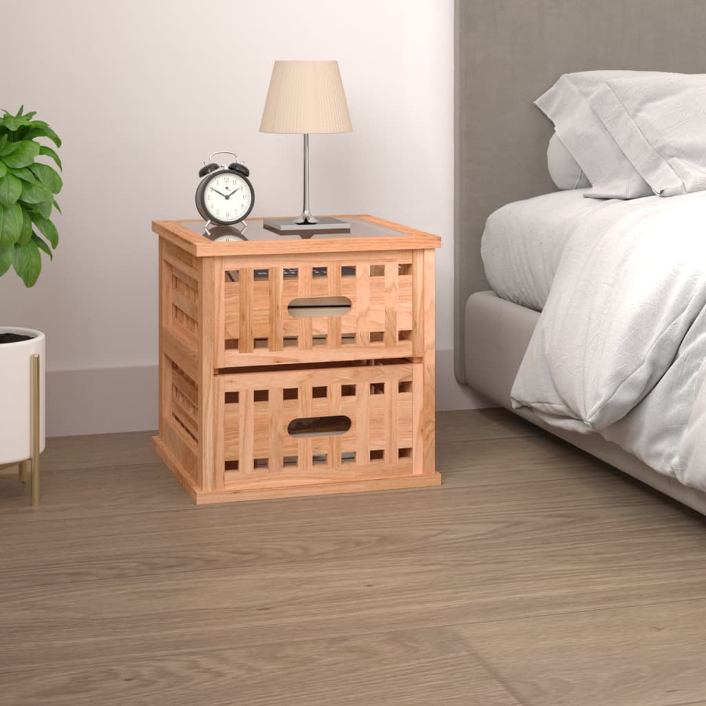 vidaXL Szafka nocna, 34x34x34 cm, drewno orzecha włoskiego