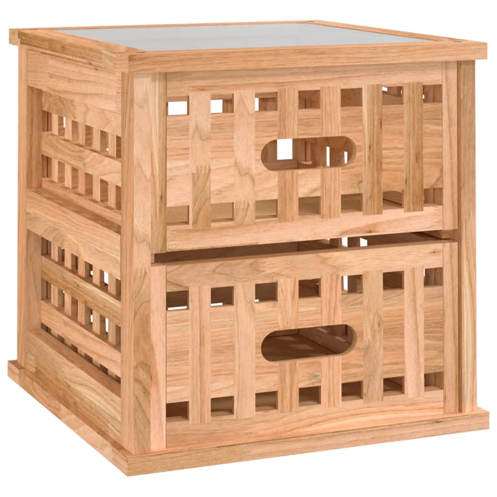 vidaXL Szafki nocne, 2 szt., 34x34x34 cm, drewno orzechowe