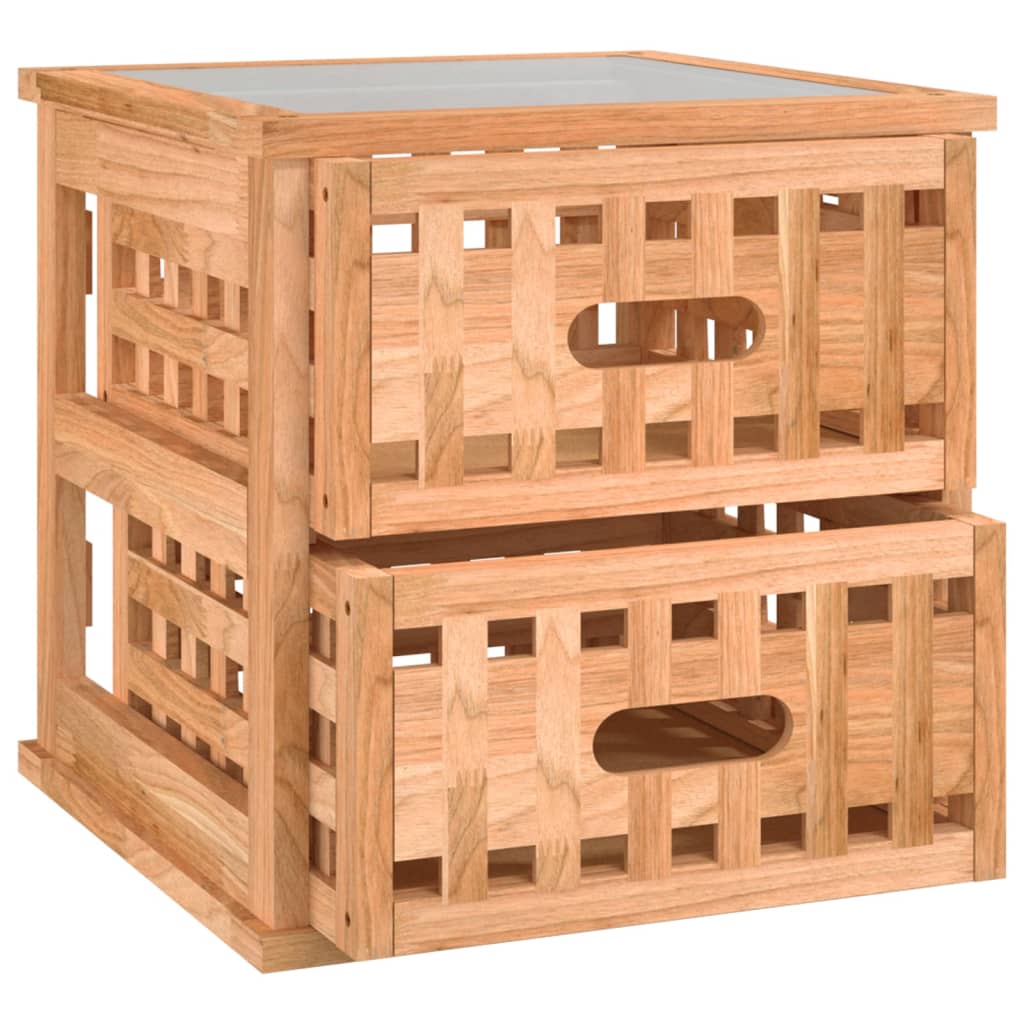 vidaXL Szafki nocne, 2 szt., 34x34x34 cm, drewno orzechowe
