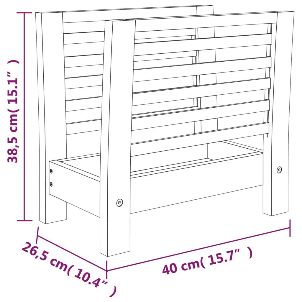vidaXL Gazetownik, 40x26,5x38,5 cm, lite drewno orzechowe
