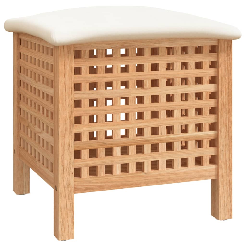 vidaXL Stołek do łazienki, 48x47,5x52 cm, lite drewno orzechowe