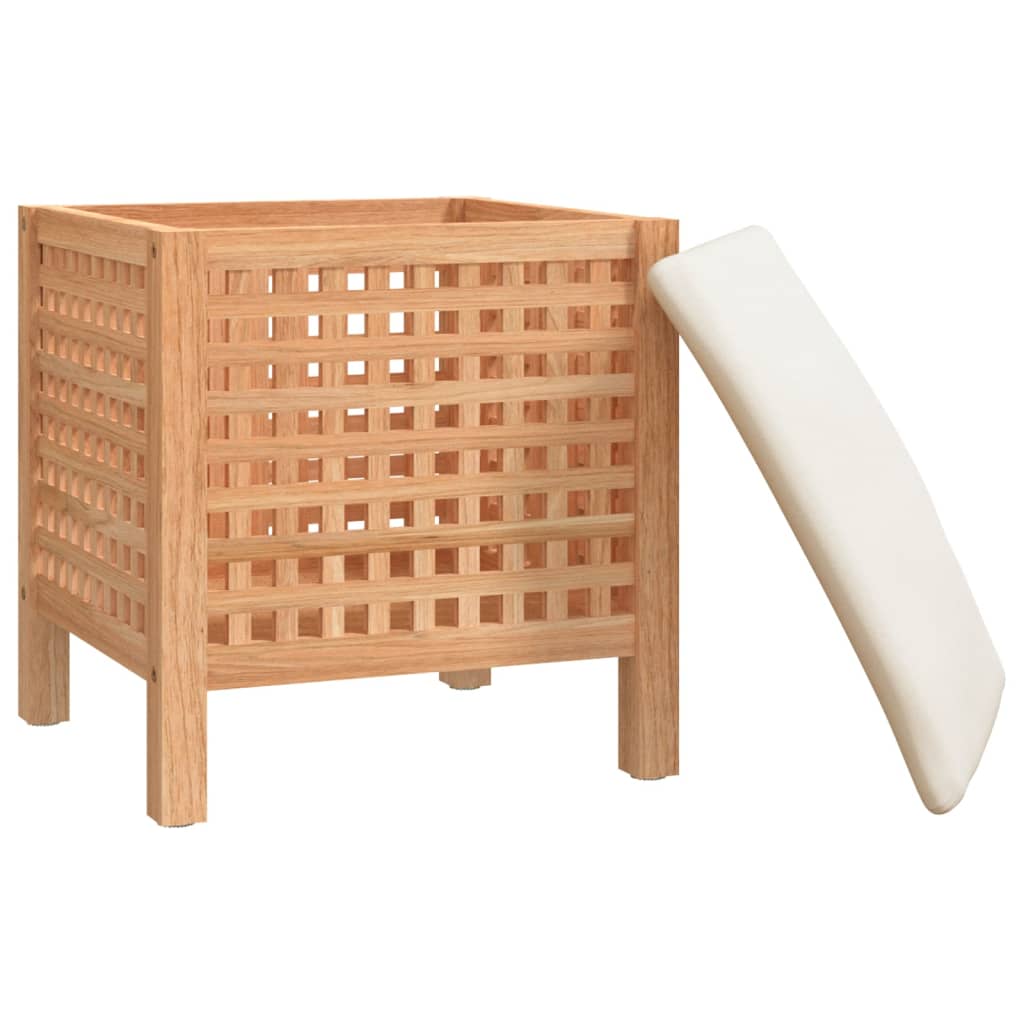vidaXL Stołek do łazienki, 48x47,5x52 cm, lite drewno orzechowe
