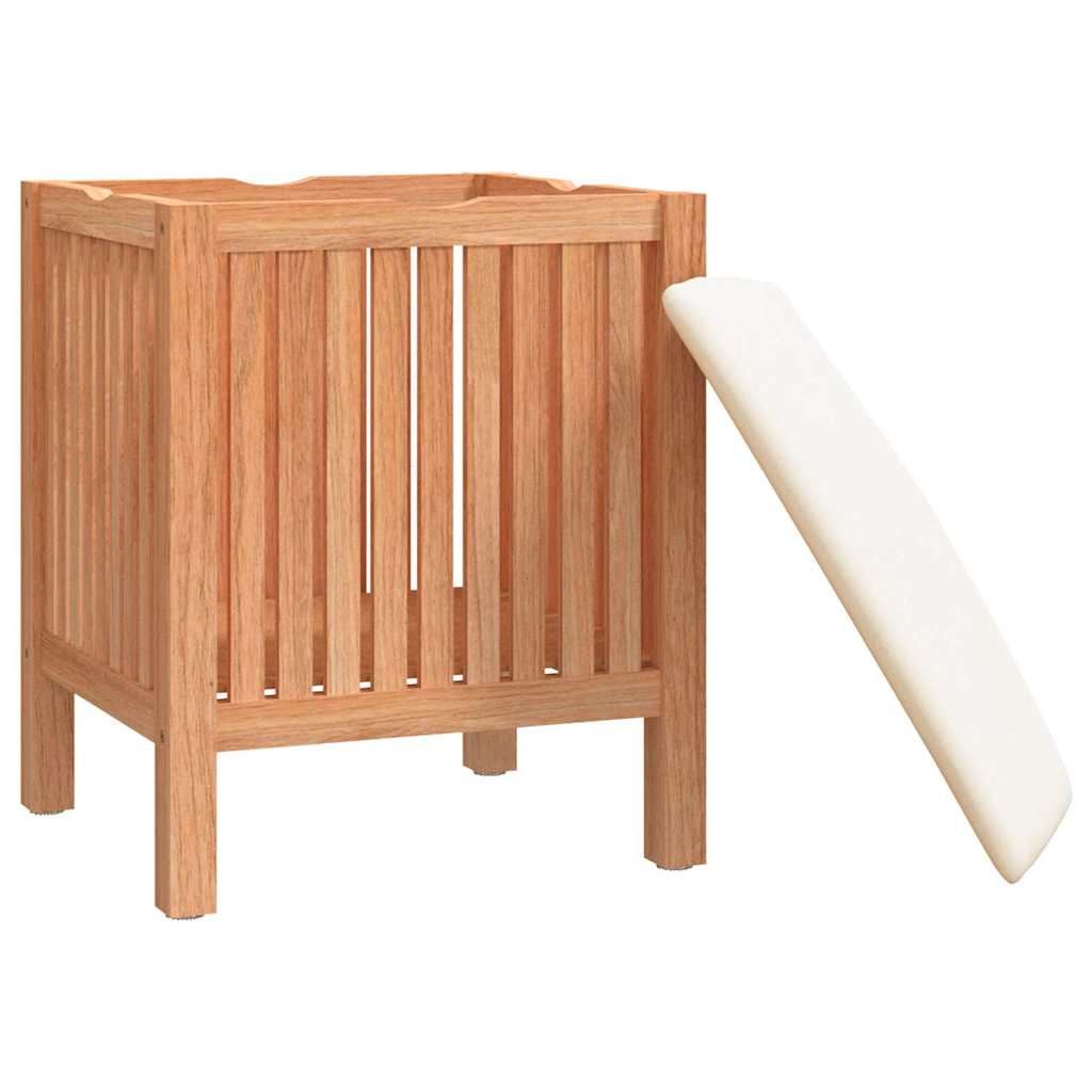 vidaXL Stołek do łazienki, 40,5x40x52 cm, lite drewno orzechowe