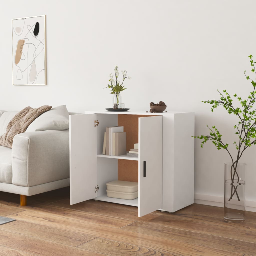 vidaXL Szafka, biała, 80x33x70 cm, materiał drewnopochodny