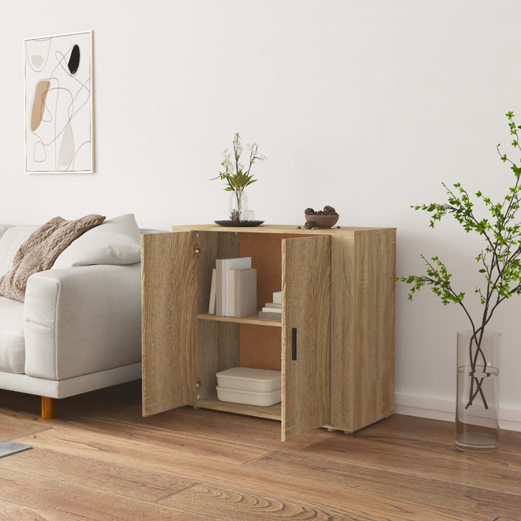 vidaXL Szafka, dąb sonoma, 80x33x70 cm, materiał drewnopochodny