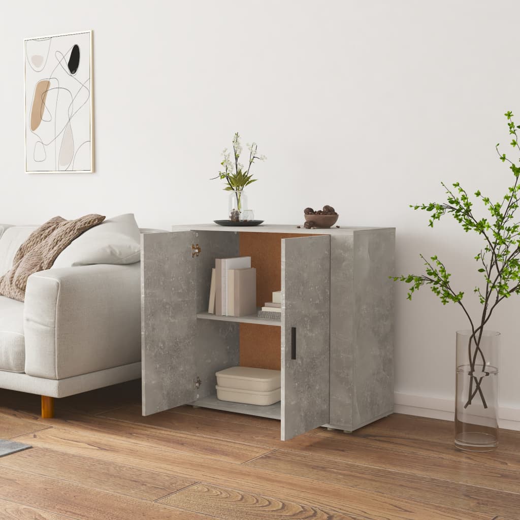 vidaXL Szafka, szarość betonu, 80x33x70 cm, materiał drewnopochodny