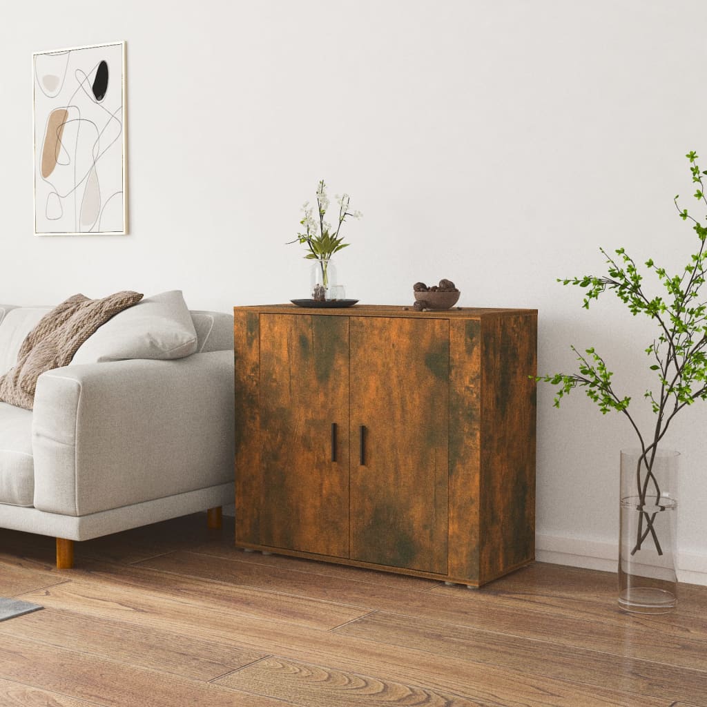 vidaXL Szafka, przydymiony dąb, 80x33x70 cm, materiał drewnopochodny