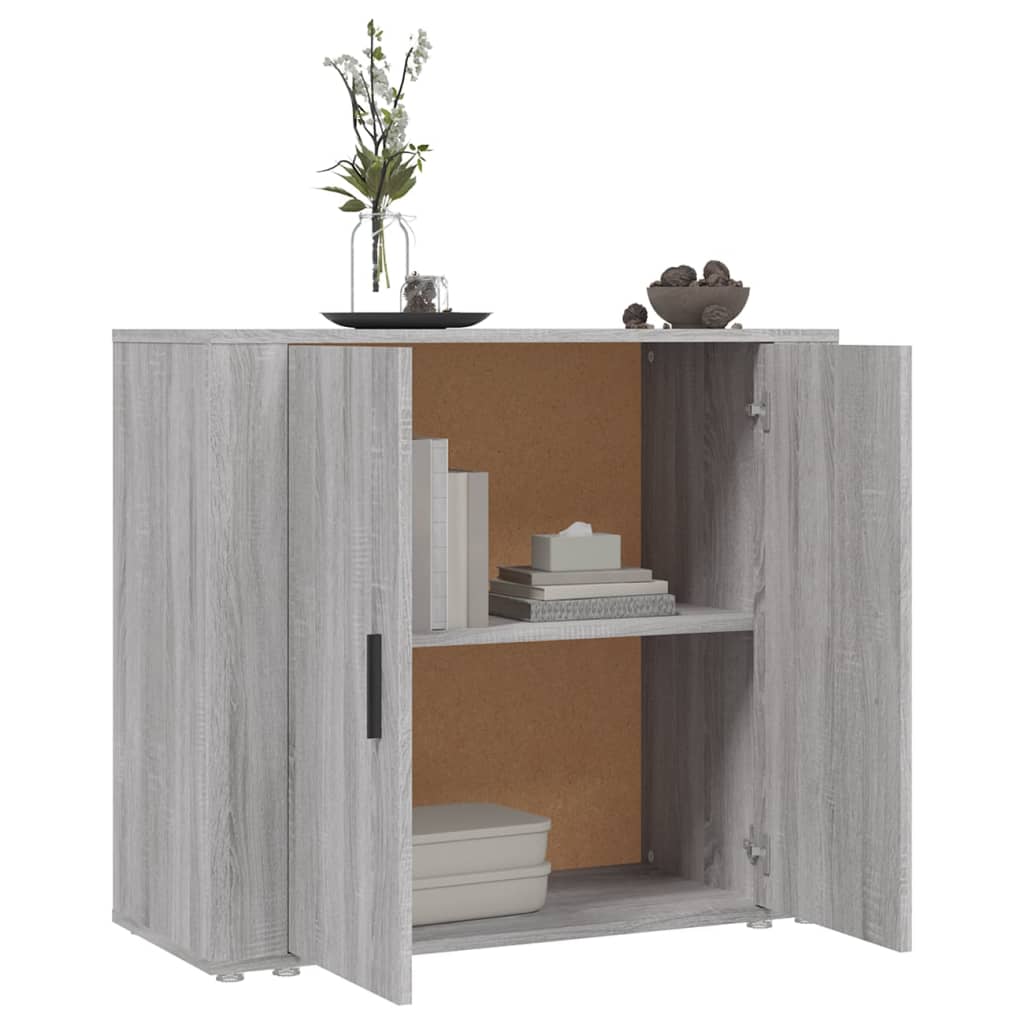 vidaXL Szafka, szary dąb sonoma, 80x33x70 cm, materiał drewnopochodny