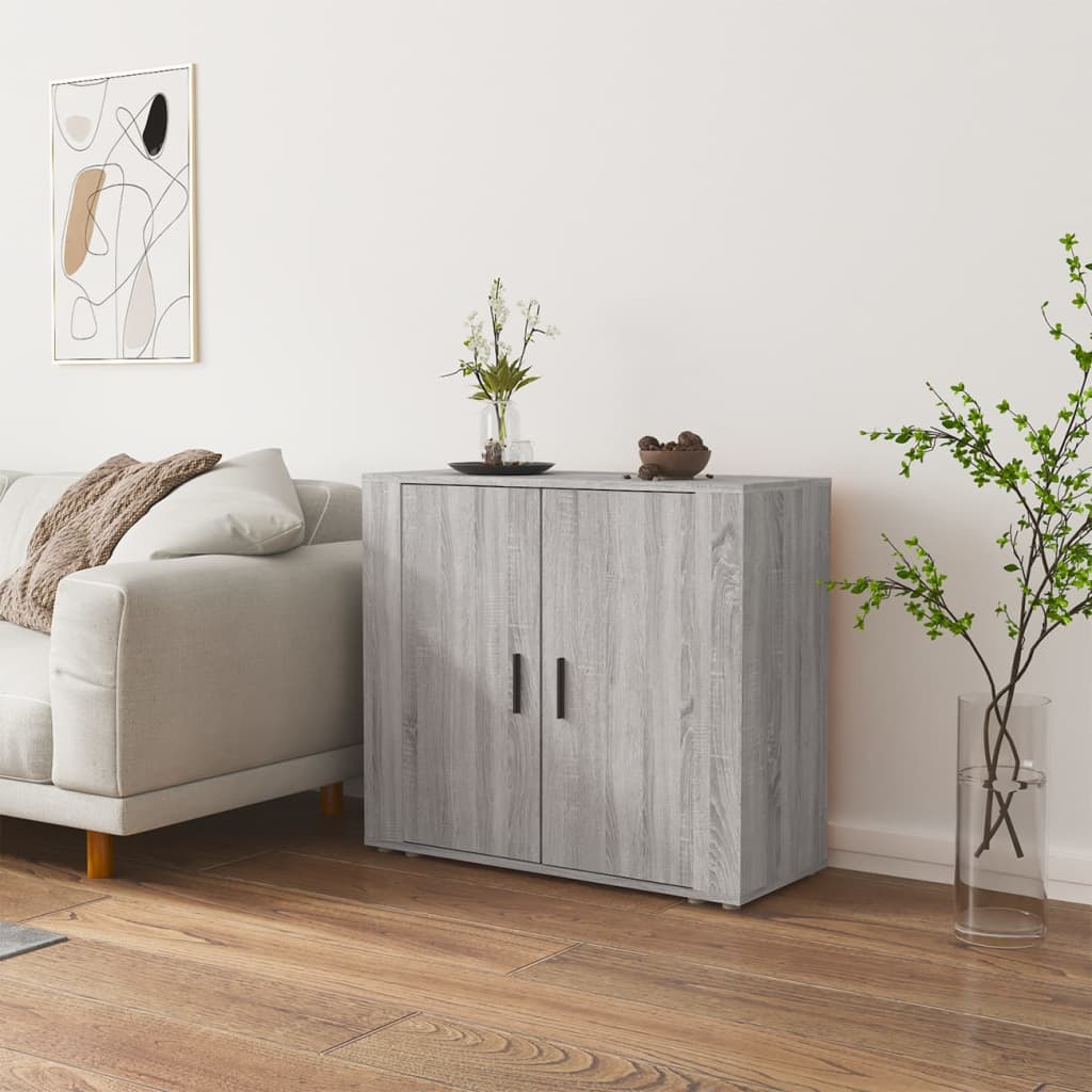 vidaXL Szafka, szary dąb sonoma, 80x33x70 cm, materiał drewnopochodny