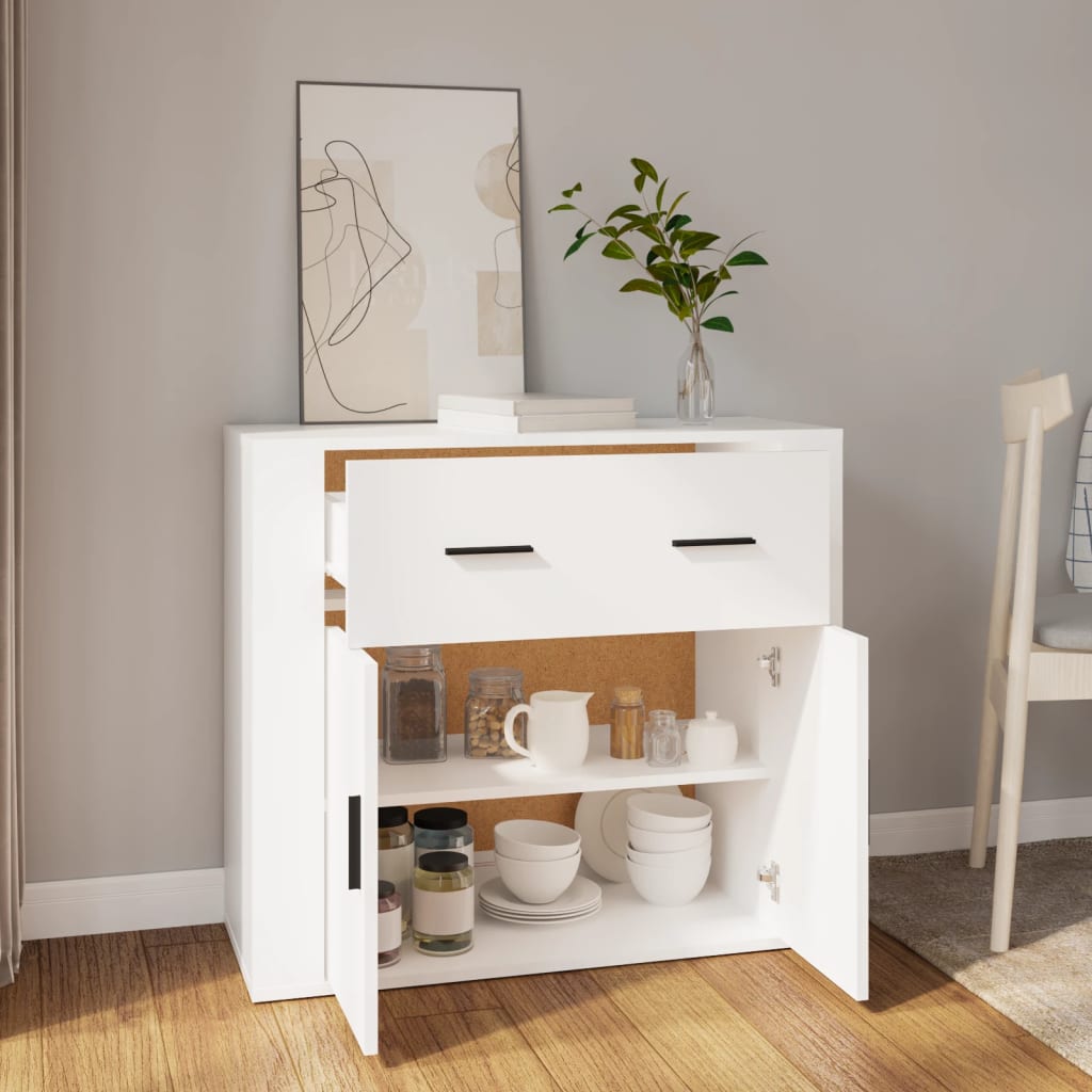 vidaXL Szafka, biała, 80x33x70 cm, materiał drewnopochodny