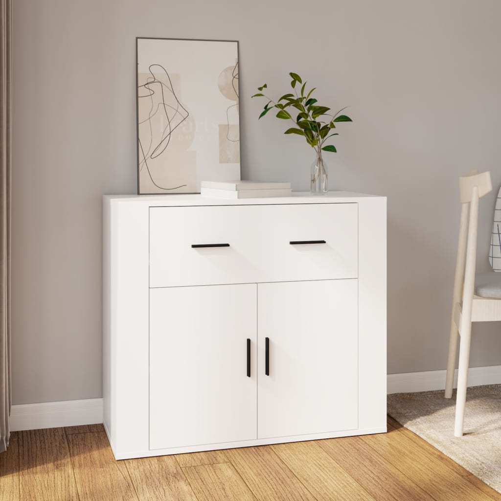 vidaXL Szafka, biała, 80x33x70 cm, materiał drewnopochodny