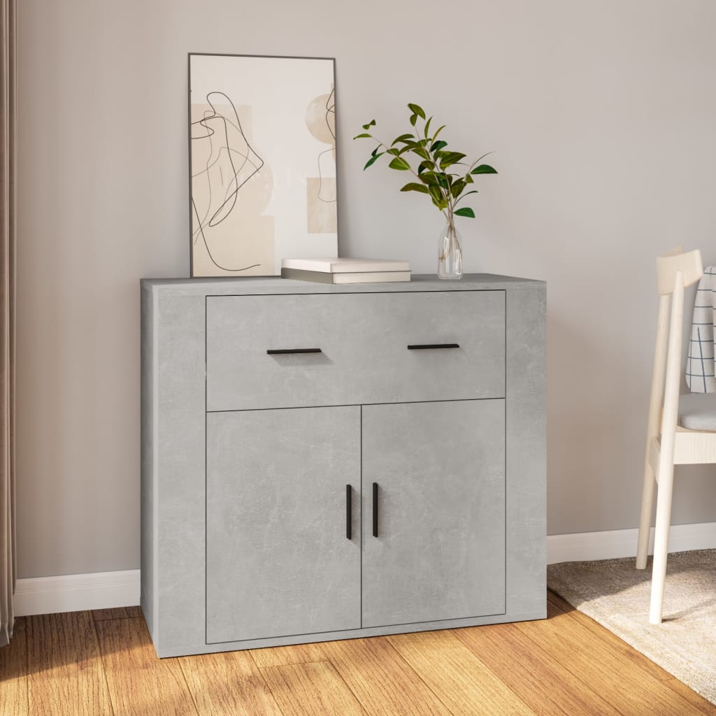 vidaXL Szafka, szarość betonu, 80x33x70 cm, materiał drewnopochodny