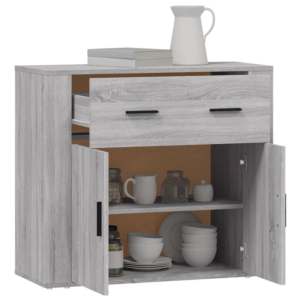 vidaXL Szafka, szary dąb sonoma, 80x33x70 cm, materiał drewnopochodny