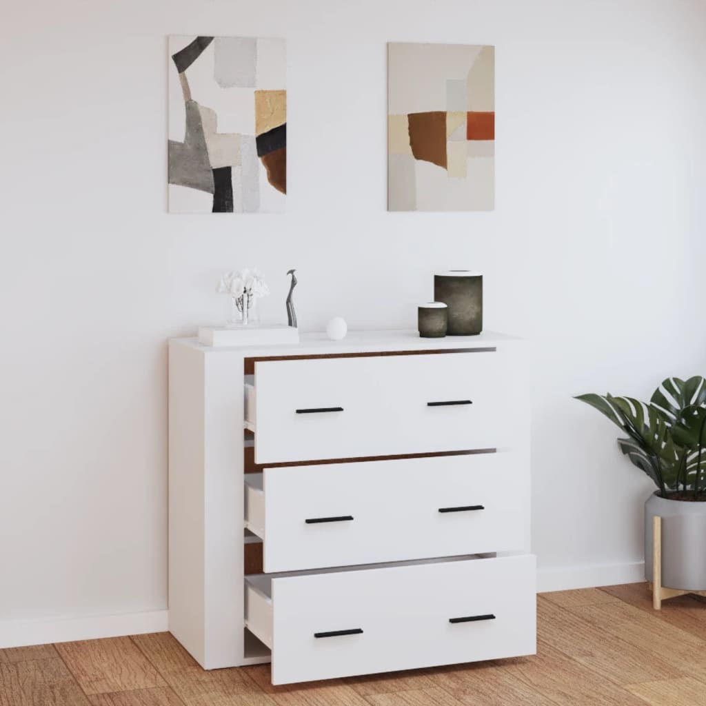 vidaXL Szafka, biała, 80x33x70 cm, materiał drewnopochodny