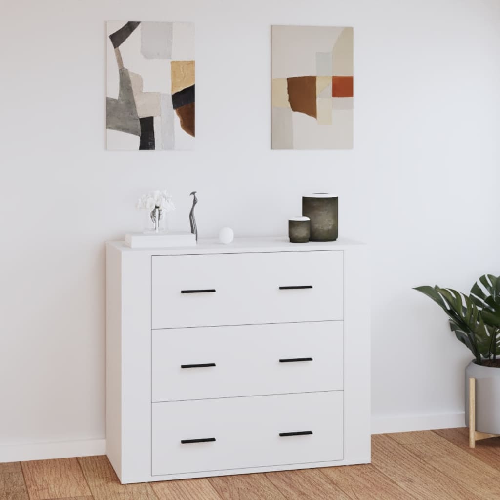 vidaXL Szafka, biała, 80x33x70 cm, materiał drewnopochodny