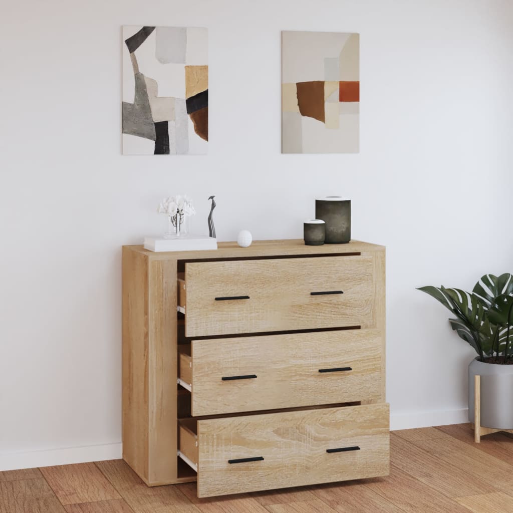 vidaXL Szafka, dąb sonoma, 80x33x70 cm, materiał drewnopochodny