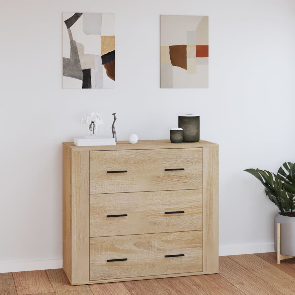 vidaXL Szafka, dąb sonoma, 80x33x70 cm, materiał drewnopochodny
