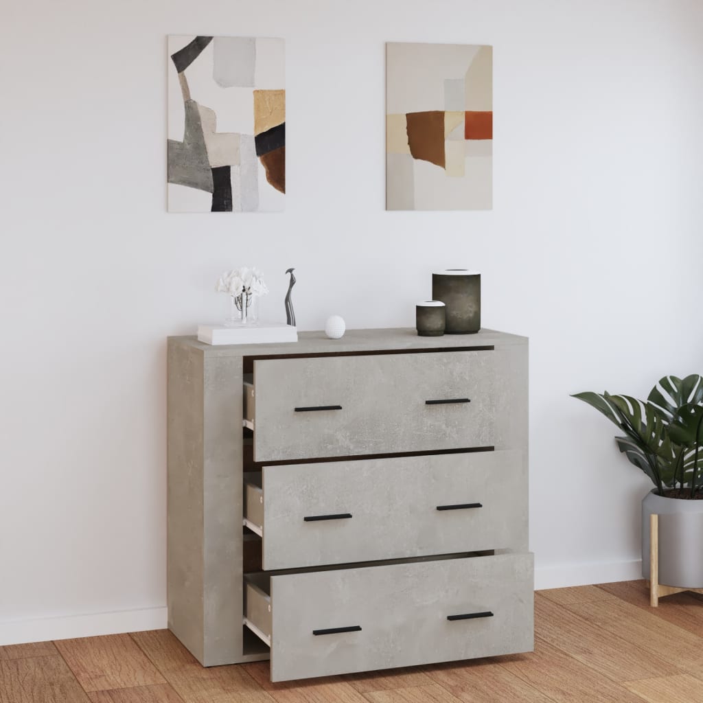 vidaXL Szafka, szarość betonu, 80x33x70 cm, materiał drewnopochodny