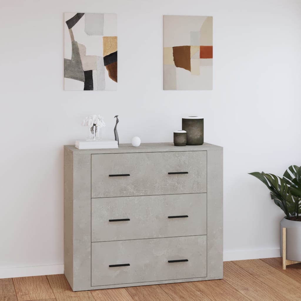 vidaXL Szafka, szarość betonu, 80x33x70 cm, materiał drewnopochodny