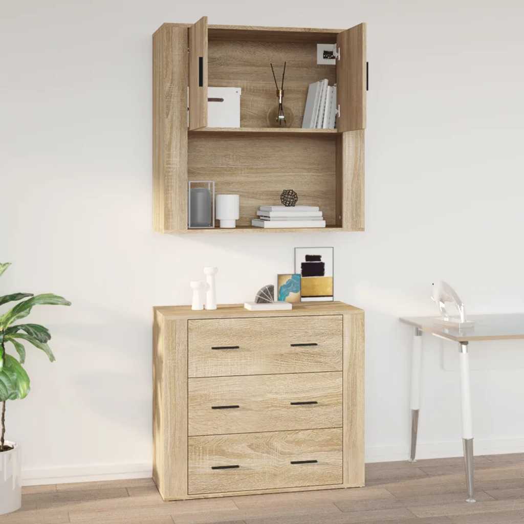 vidaXL Szafka ścienna, dąb sonoma, 80x33x80cm, materiał drewnopochodny