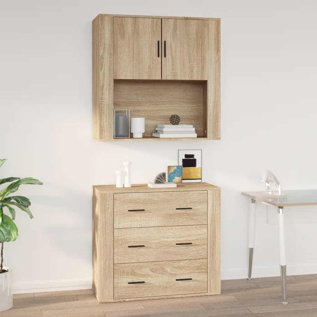 vidaXL Szafka ścienna, dąb sonoma, 80x33x80cm, materiał drewnopochodny