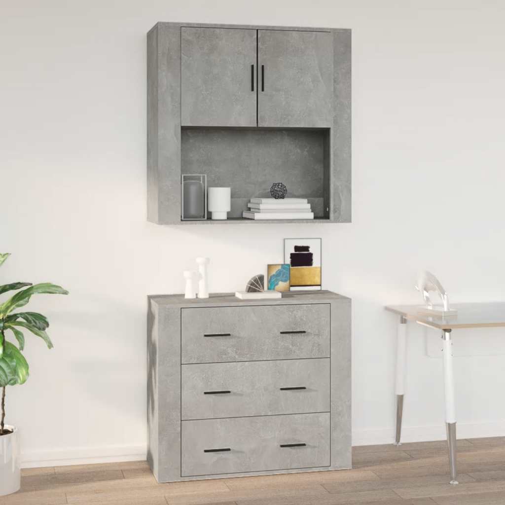 vidaXL Szafka wisząca, betonowa szarość, 80x33x80 cm