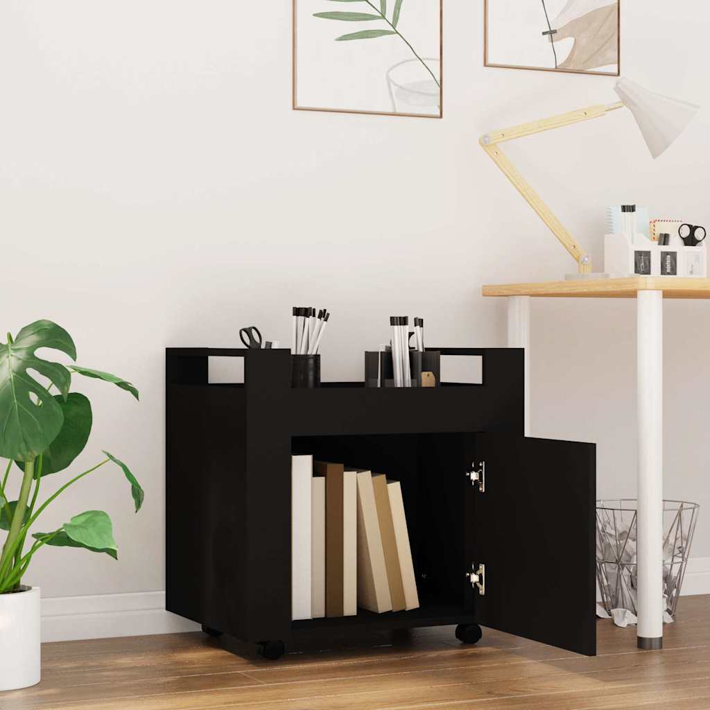 vidaXL Szafka pod biurko, czarna, 60x45x60 cm, materiał drewnopochodny