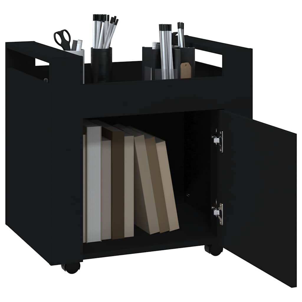 vidaXL Szafka pod biurko, czarna, 60x45x60 cm, materiał drewnopochodny