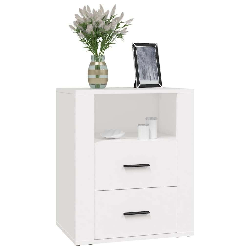 vidaXL Szafka nocna, biała, 50x36x60 cm, materiał drewnopochodny