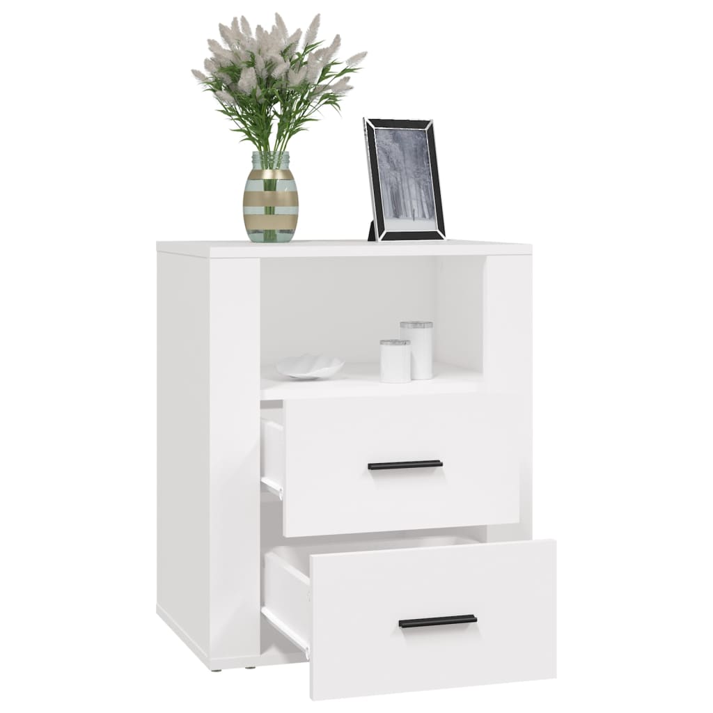 vidaXL Szafka nocna, biała, 50x36x60 cm, materiał drewnopochodny