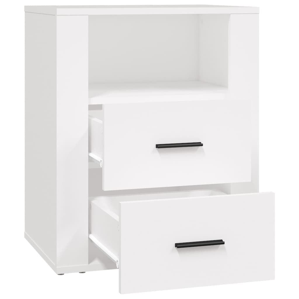 vidaXL Szafka nocna, biała, 50x36x60 cm, materiał drewnopochodny