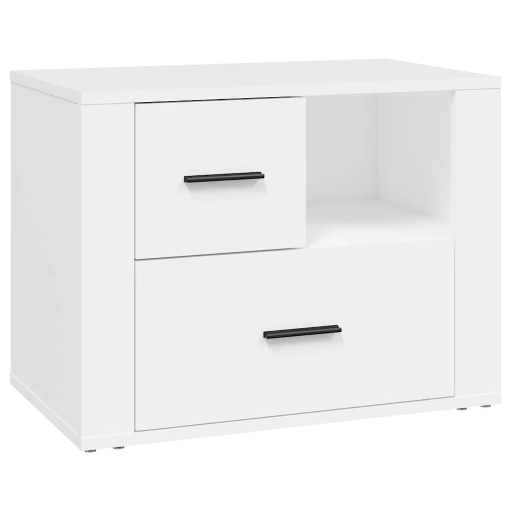 vidaXL Szafka nocna, biała, 60x36x45 cm, materiał drewnopochodny