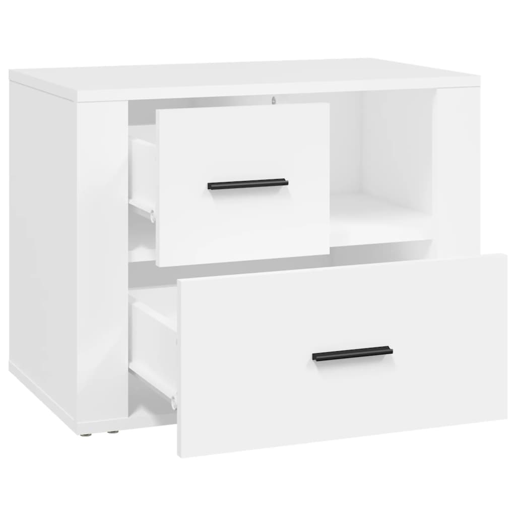 vidaXL Szafka nocna, biała, 60x36x45 cm, materiał drewnopochodny