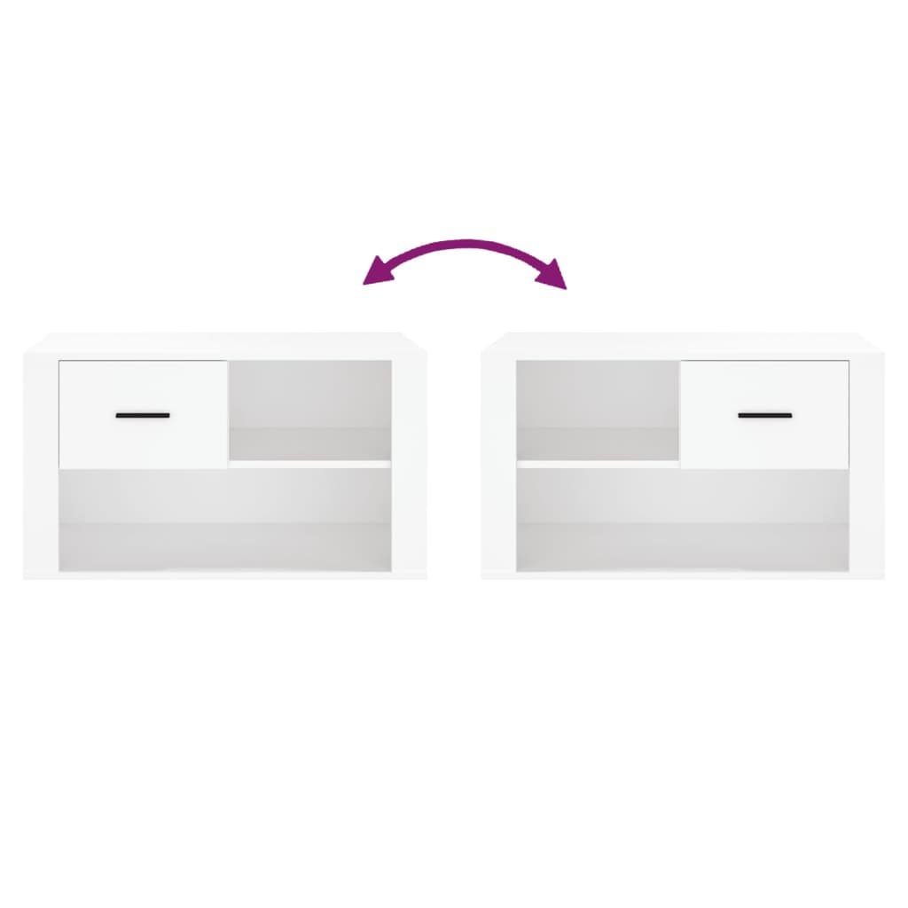 vidaXL Szafka na buty, biały, 80x35x45 cm, materiał drewnopochodny