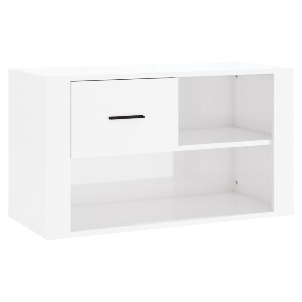 vidaXL Szafka na buty, wysoki połysk, biała, 80x35x45 cm