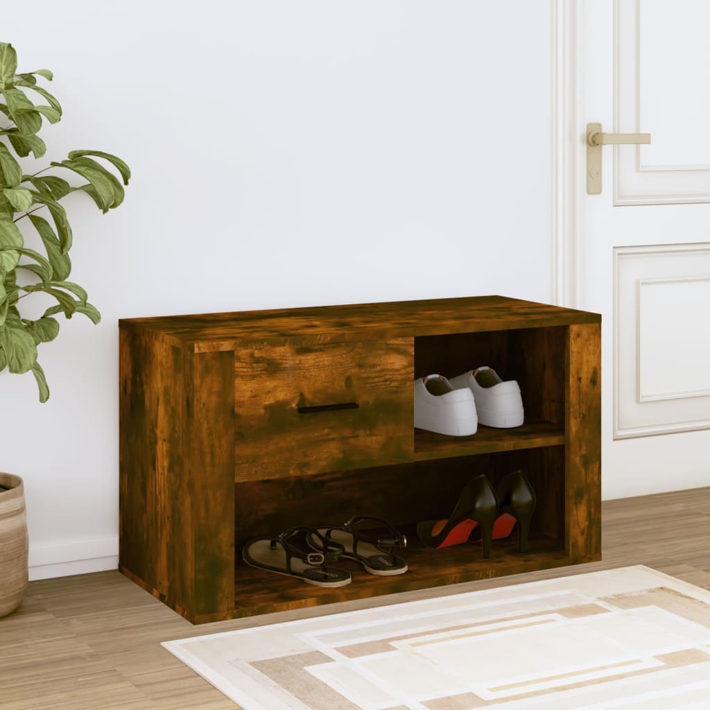 vidaXL Szafka na buty, przydymiony dąb, 80x35x45 cm