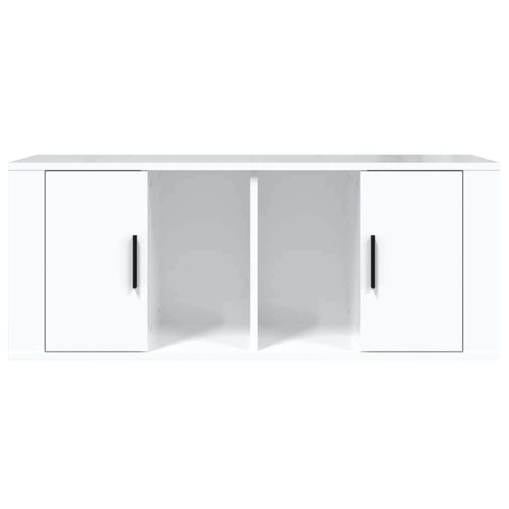 vidaXL Szafka pod TV, wysoki połysk, biała, 100x35x40 cm