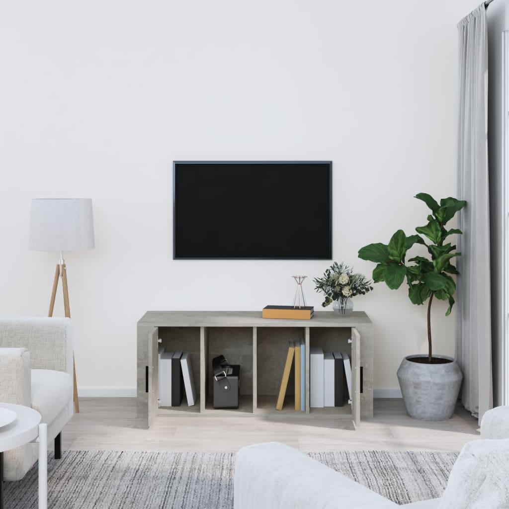 vidaXL Szafka pod TV, szarość betonu, 100x35x40 cm
