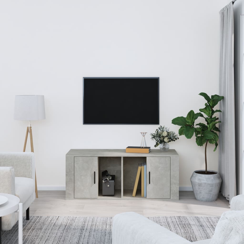 vidaXL Szafka pod TV, szarość betonu, 100x35x40 cm