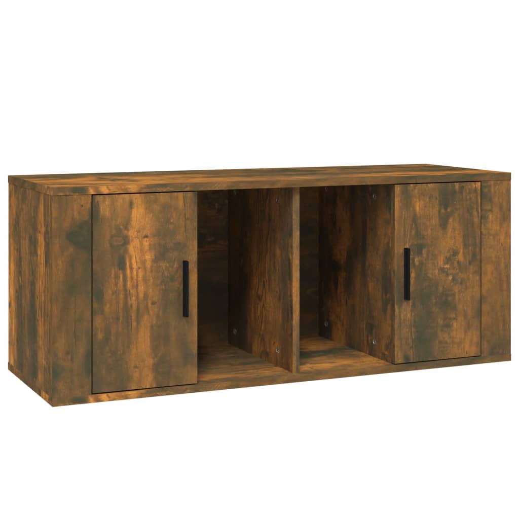 vidaXL Szafka pod telewizor, przydymiony dąb, 100x35x40 cm