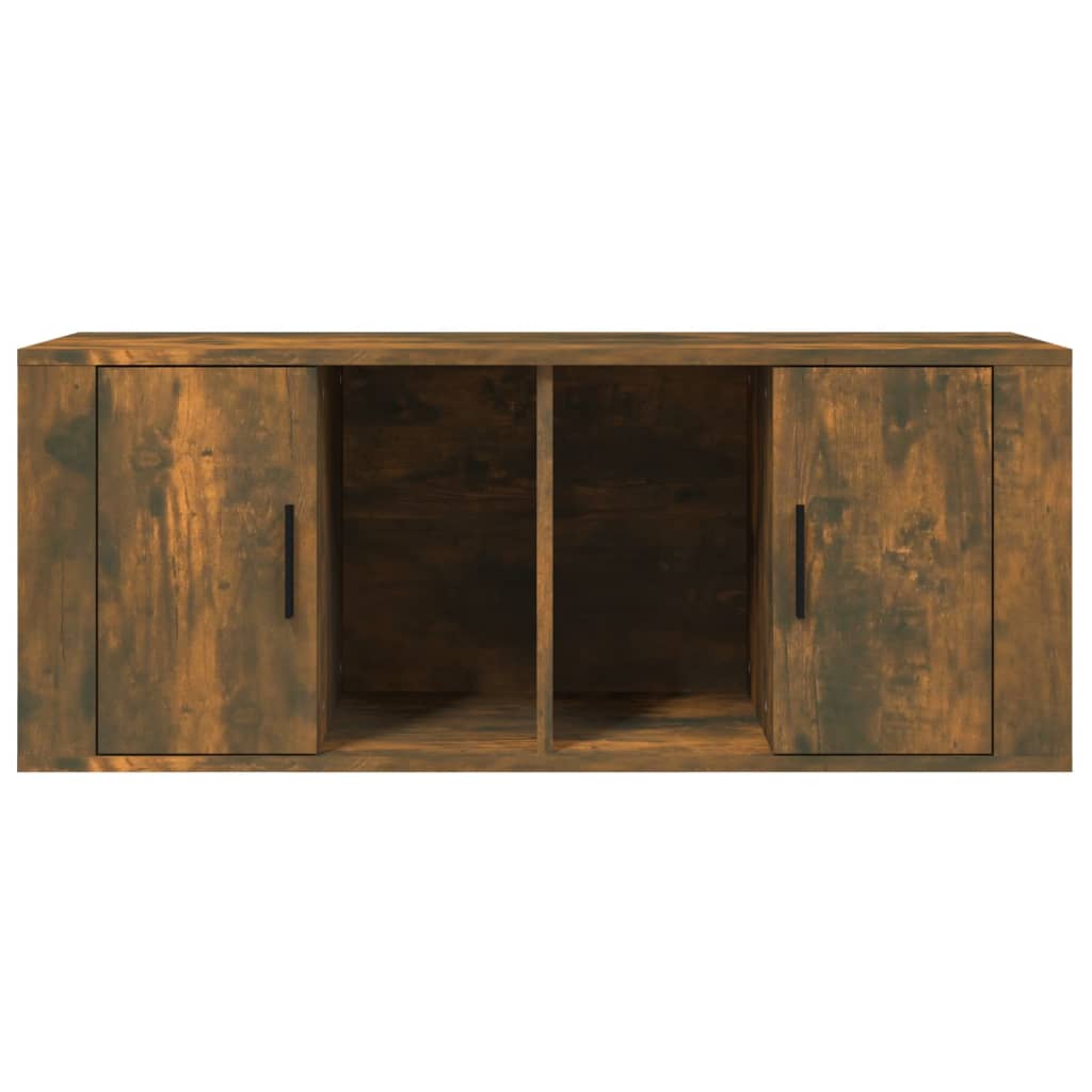vidaXL Szafka pod telewizor, przydymiony dąb, 100x35x40 cm