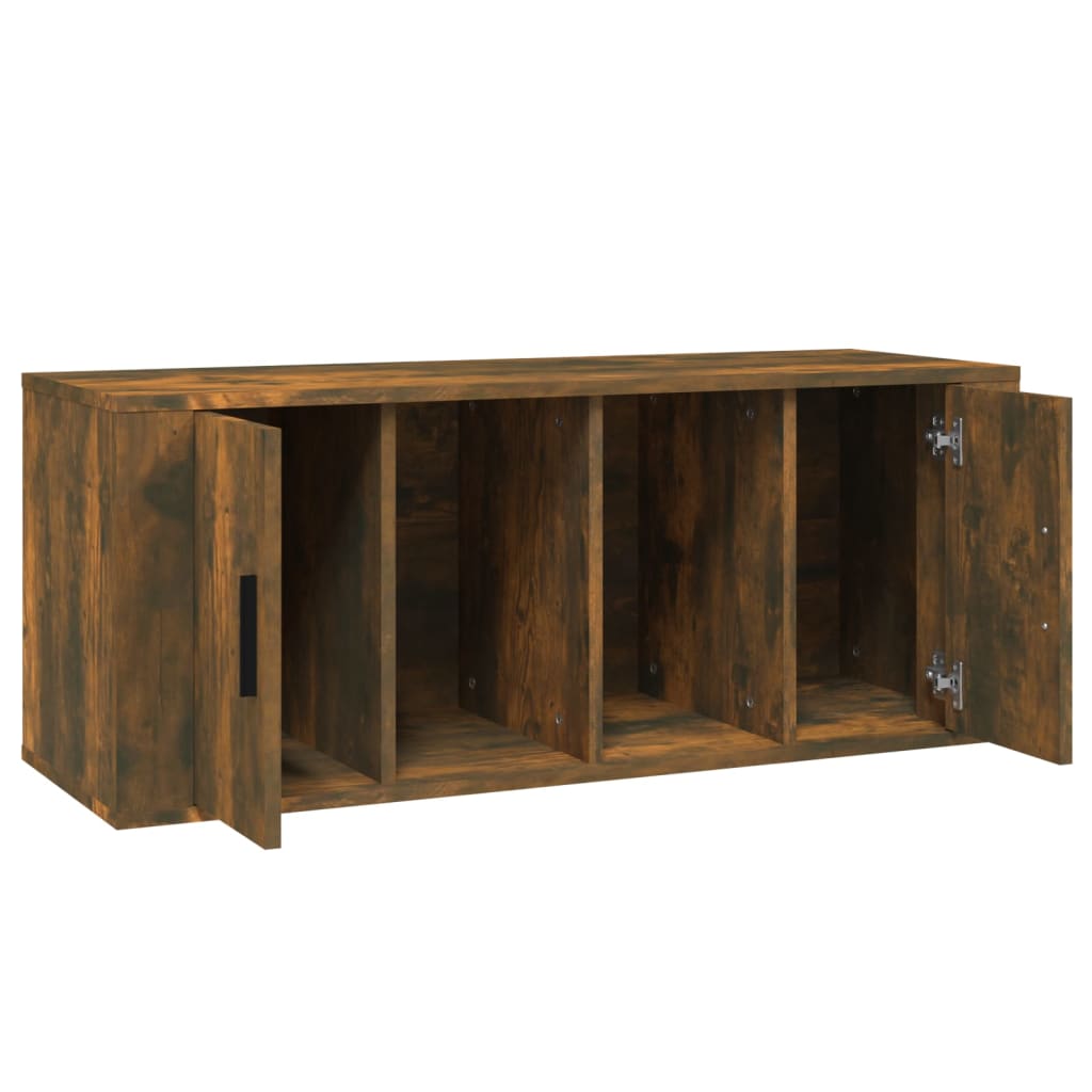 vidaXL Szafka pod telewizor, przydymiony dąb, 100x35x40 cm